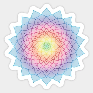 Rainbow Floral Mandala Sticker